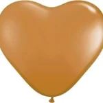 Qualatex 6" Heart-Shaped Latex Balloons – Mocha Brown