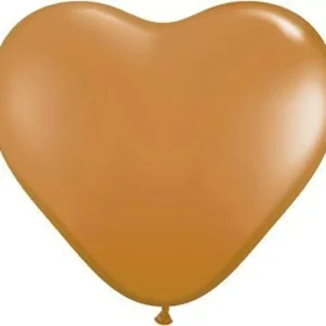 Qualatex 6" Heart-Shaped Latex Balloons – Mocha Brown