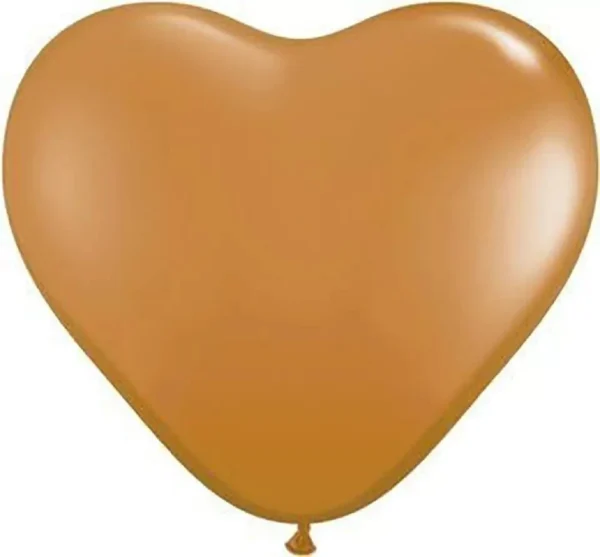 Qualatex 6" Heart-Shaped Latex Balloons – Mocha Brown